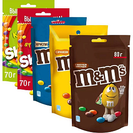 Ассорти DrageeMix драже M&M's (2х80г, 1х70г) + драже Skittles (2х70г) купить в интернет-магазине icover