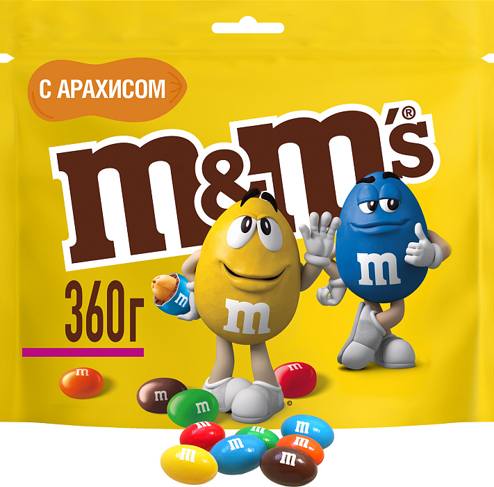 Драже M&M's с арахисом и молочным шоколадом, 360 г х 3 шт. купить в интернет-магазине icover