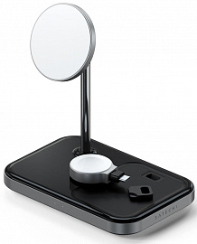 Беспроводное зарядное устройство Satechi Magnetic 3-in-1 Wireless Charging Stand ST-WMCS3M (Space Grey) купить в интернет-магазине icover