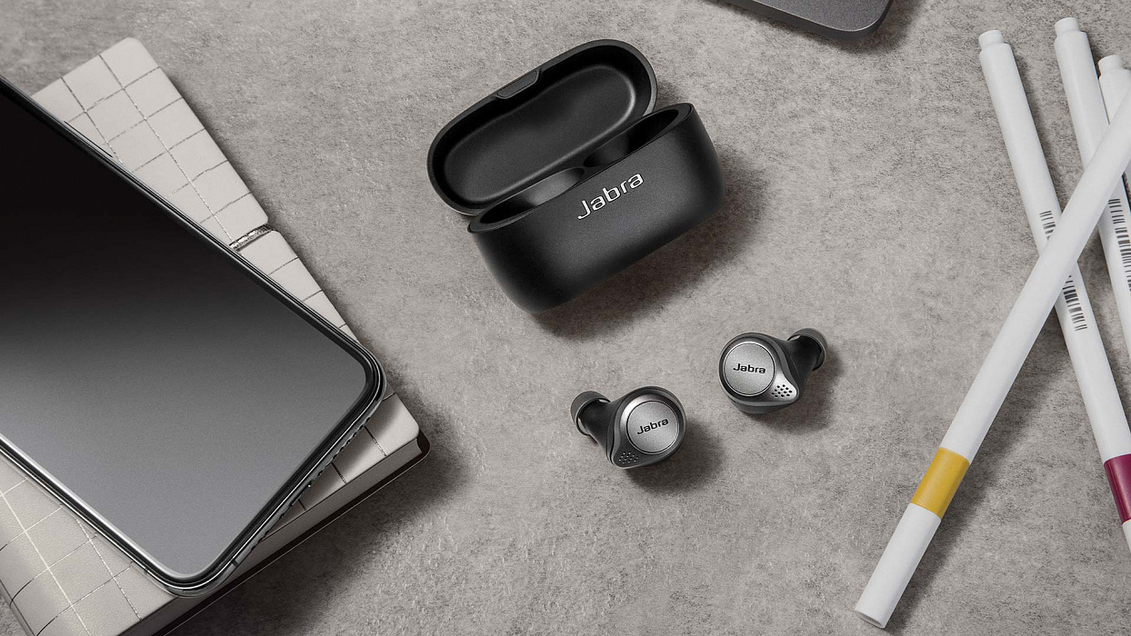 Беспроводные наушники Jabra Elite 75t (Titanium Black) купить в интернет-магазине icover