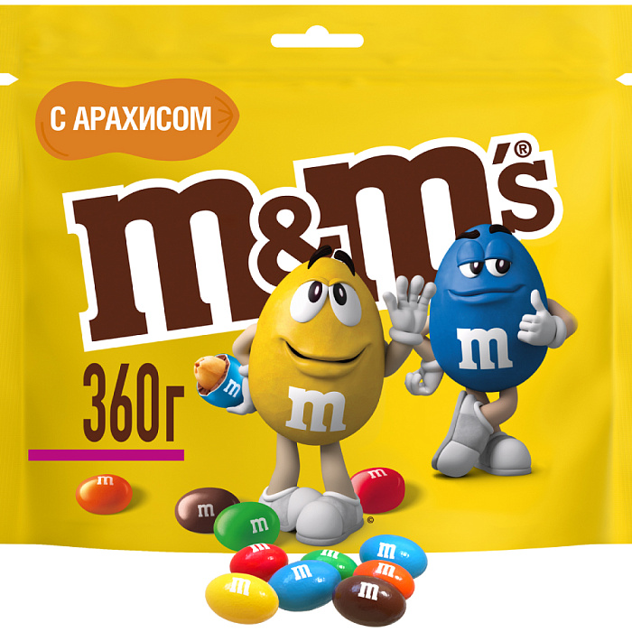 Драже M&M's с арахисом и молочным шоколадом, 360 г х 2 шт. + Драже M&M's c молочным шоколадом, 360 г х 2 шт. купить в интернет-магазине icover