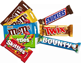 Ассорти MixMax драже M&M's (2х45г, 1х36г), Skittles (2х38г), шоколадные батончики Snickers (2х50.5г), Twix (2х55г), Bounty (2х55г) купить в интернет-магазине icover