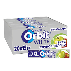 Жевательная резинка Orbit XXL White Сочное яблоко, без сахара (20х20.4г) купить в интернет-магазине icover