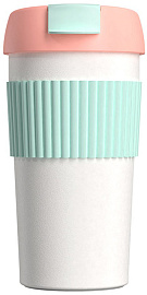 Термостакан-непроливайка KissKissFish Rainbow Vacuum Coffee Tumbler (Pink/Mint/White) купить в интернет-магазине icover