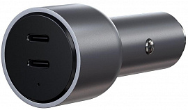 Автомобильное зарядное устройство Satechi 40W Dual USB-C PD ST-U2C40CCM (Space Grey) купить в интернет-магазине icover