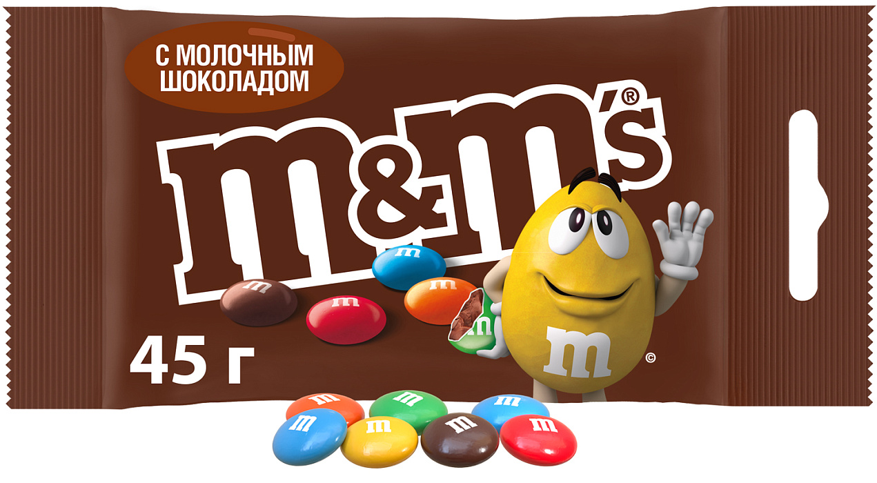 Драже M&M's с молочным шоколадом, 45г х 32 шт. купить в интернет-магазине icover