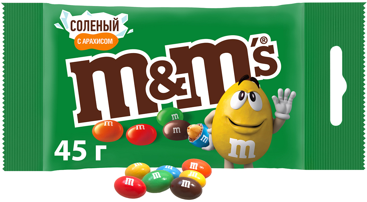 Драже M&M's с соленым арахисом, 45г х 32 шт. купить в интернет-магазине icover